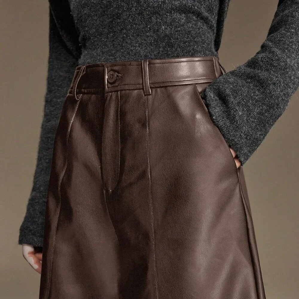 Brown Casual Women's Wide Leg Shorts